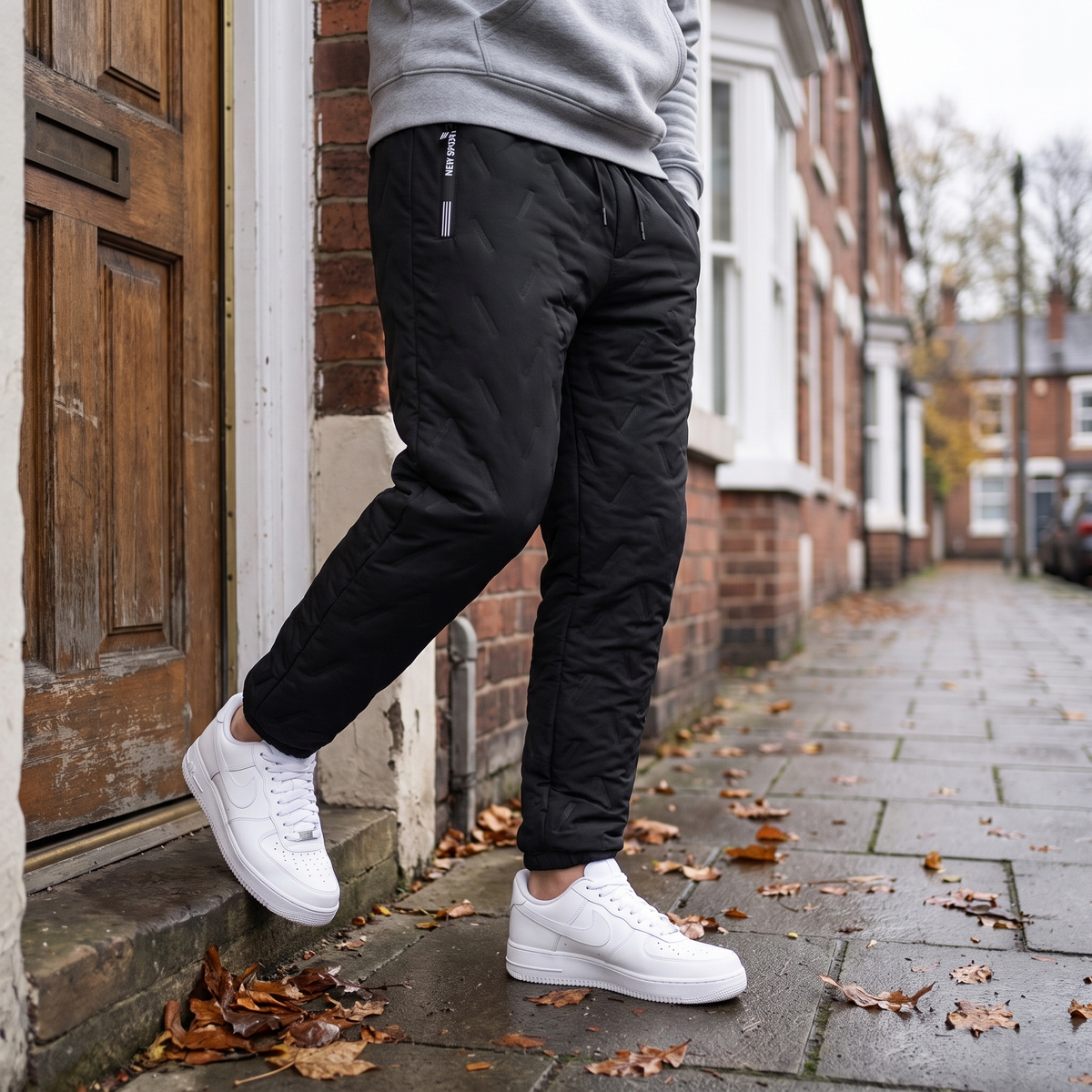Herren Fleece-gefütterte Jogginghose – Sherpa Thermo-Winterhose