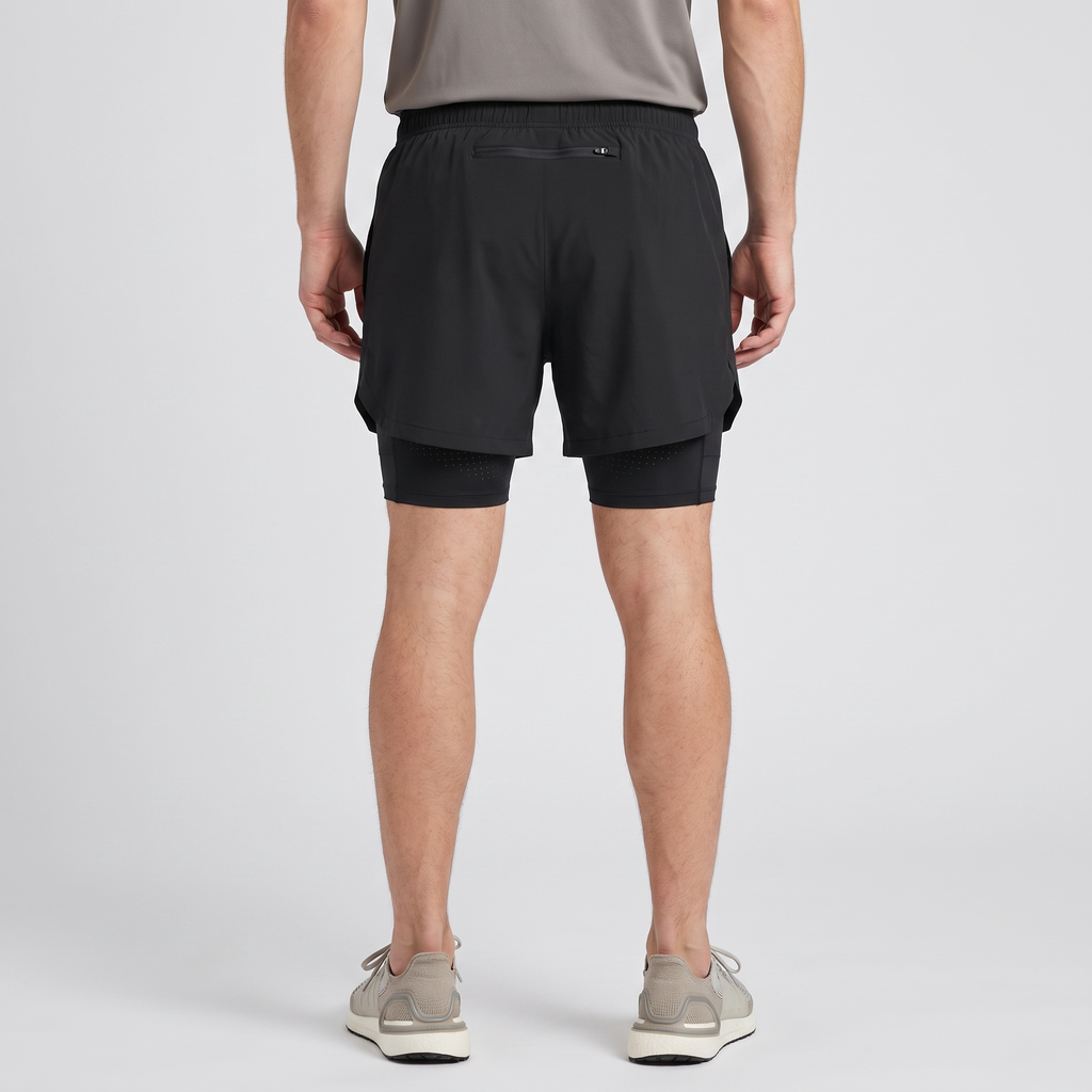 Herren Laufshorts 2-in-1 – mit Innenslip, Handytasche und Reißverschluss