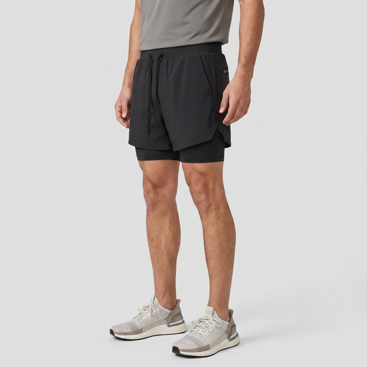 Herren Laufshorts 2-in-1 – mit Innenslip, Handytasche und Reißverschluss