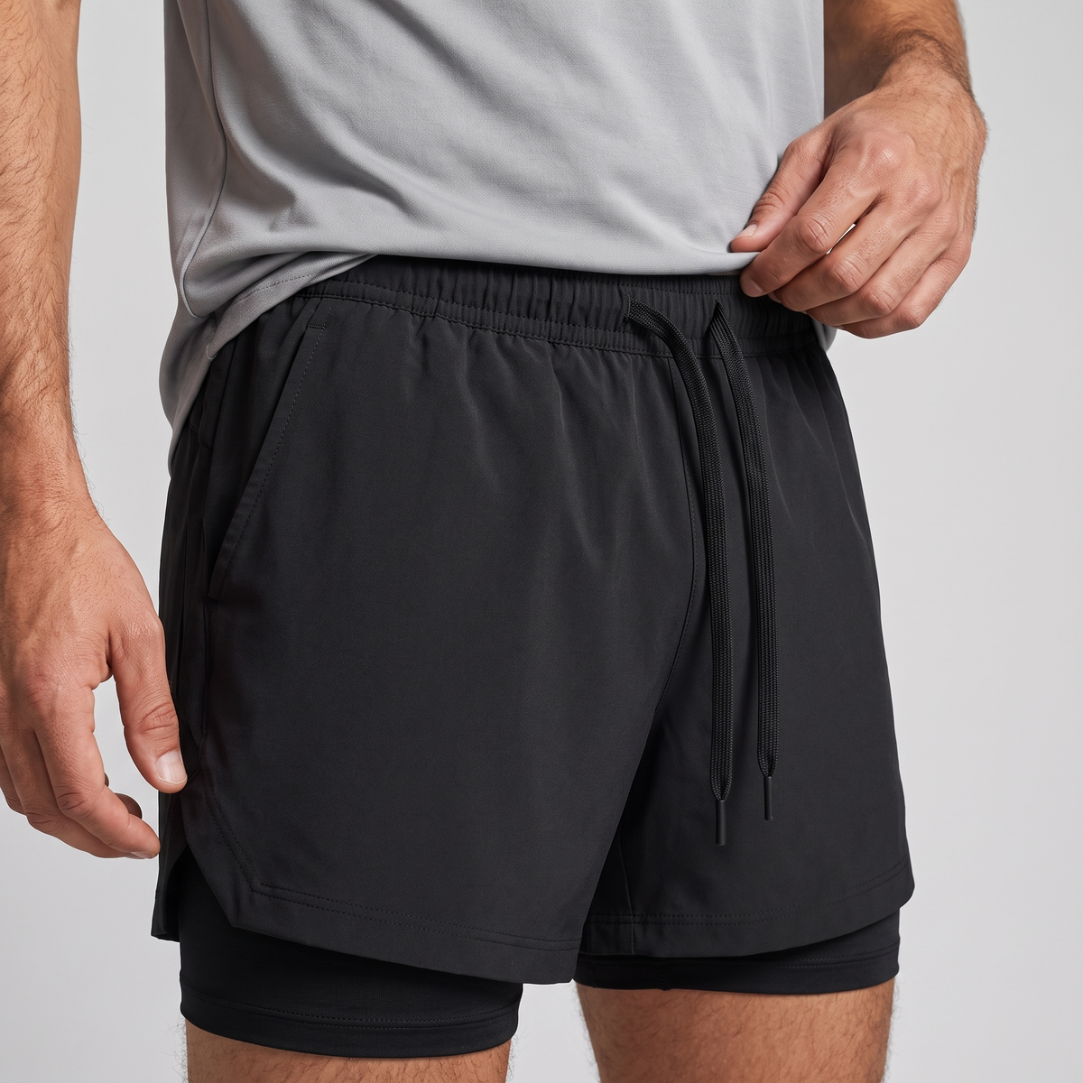 Herren Laufshorts 2-in-1 – mit Innenslip, Handytasche und Reißverschluss