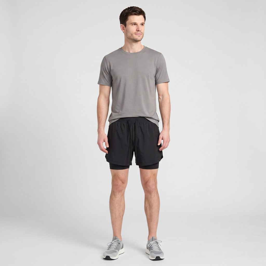 Herren Laufshorts 2-in-1 – mit Innenslip, Handytasche und Reißverschluss