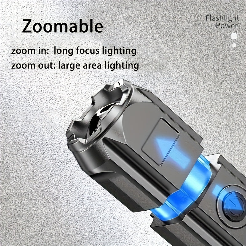 Tragbare Zoom-Taschenlampe – fokussierbarer Strahl, kompakt