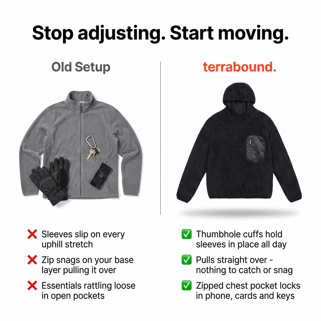 Fleece-Hoodie – Sherpa-Pullover mit Kapuze und Reißverschlusstasche