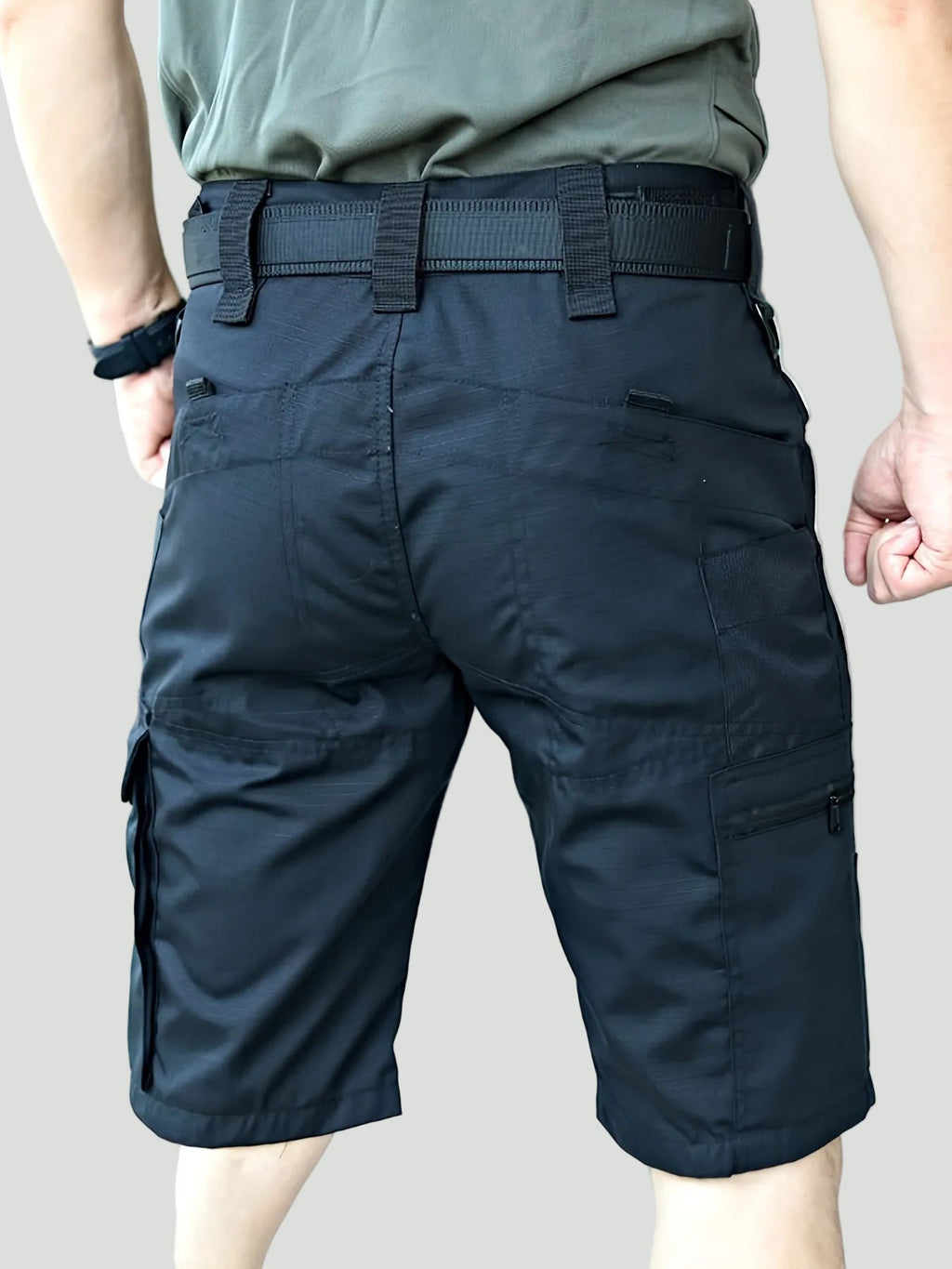 Herren Ripstop-Cargoshorts – Reißverschlusstasche, lang