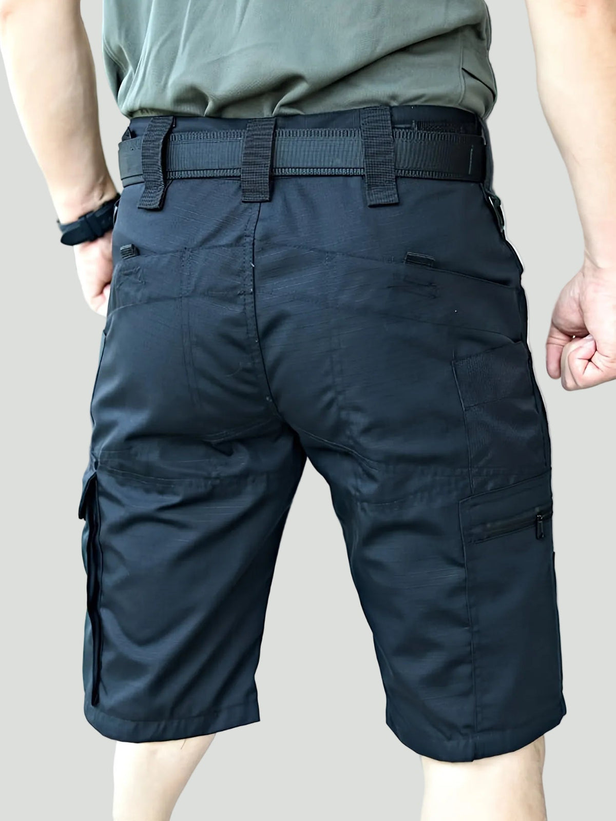 Herren Ripstop-Cargoshorts – Reißverschlusstasche, lang