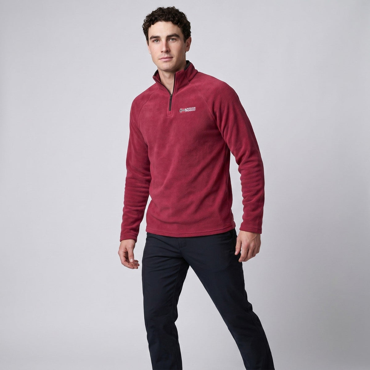 Herren Quarter-Zip Thermo-Fleece – atmungsaktiver Midlayer
