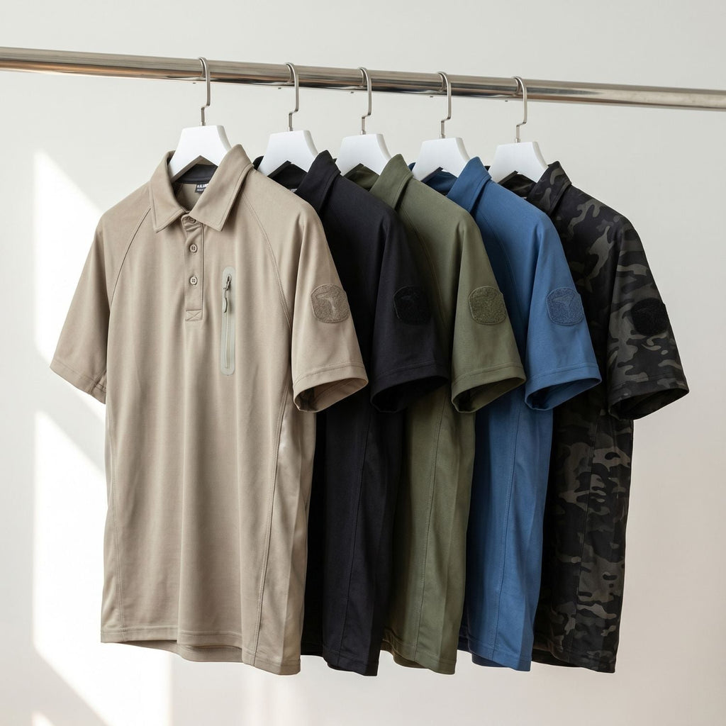 Herren Schnelltrocken-Poloshirt – Reißverschlusstasche, Outdoor