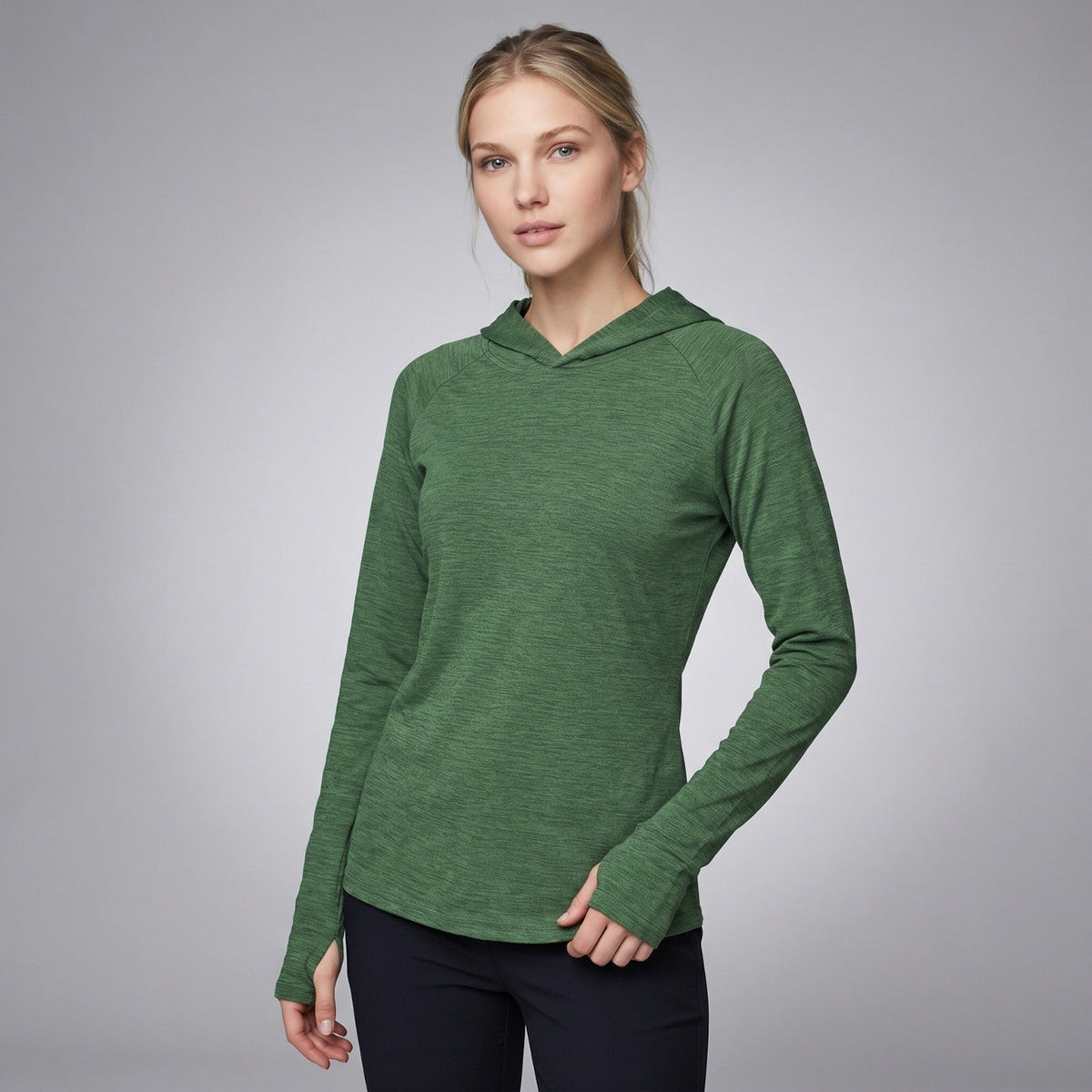 Damen Sonnenhoodie mittelschwer – UPF 50+ UV-Schutzoberteil mit Kapuze