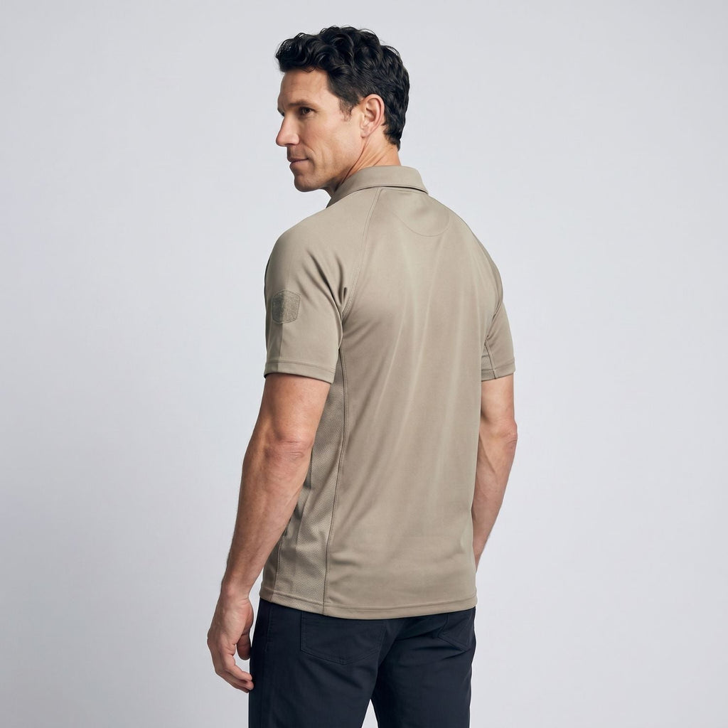 Herren Schnelltrocken-Poloshirt – Reißverschlusstasche, Outdoor