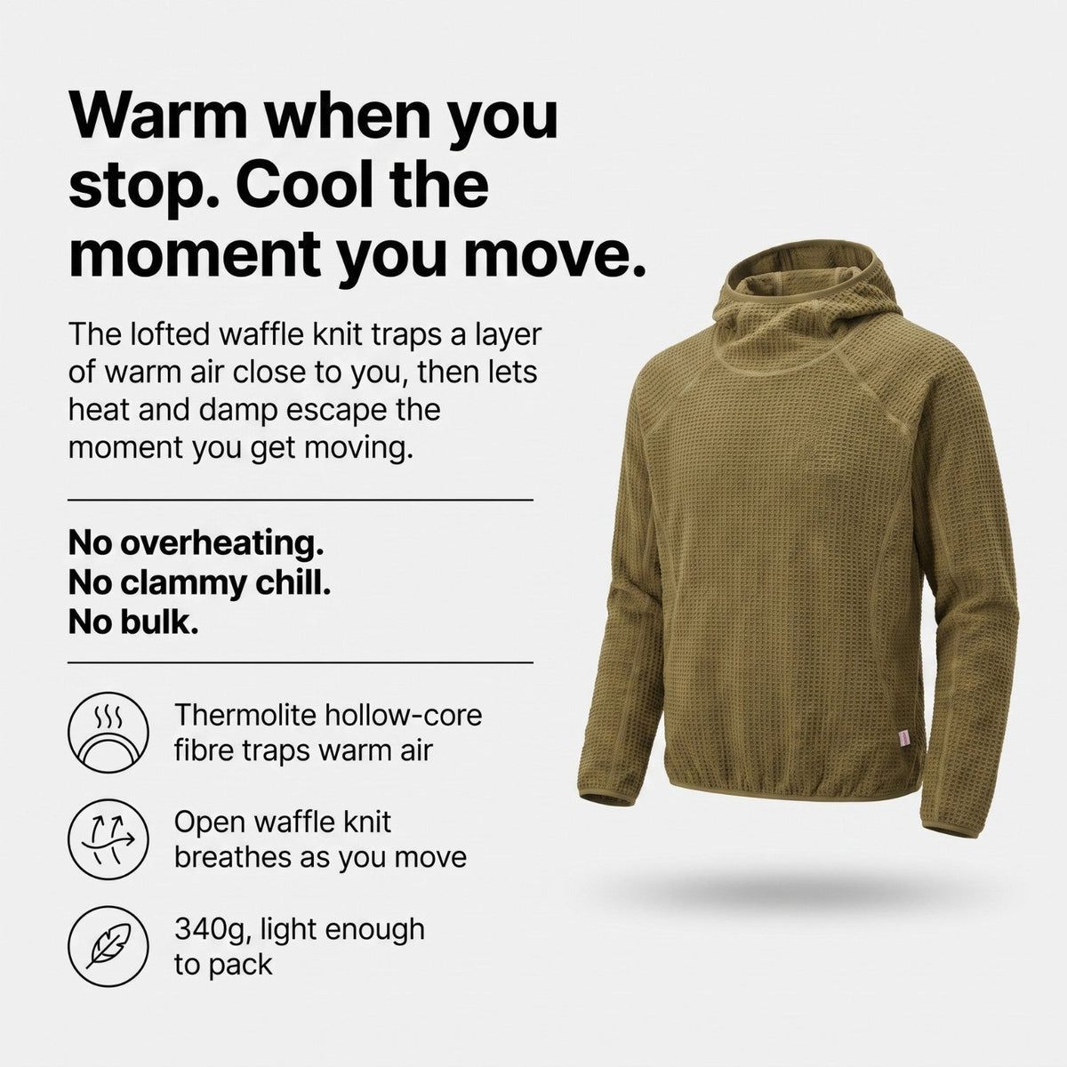 Herren Fleece-Hoodie – Thermolite Fleece-Pullover mit Kapuze