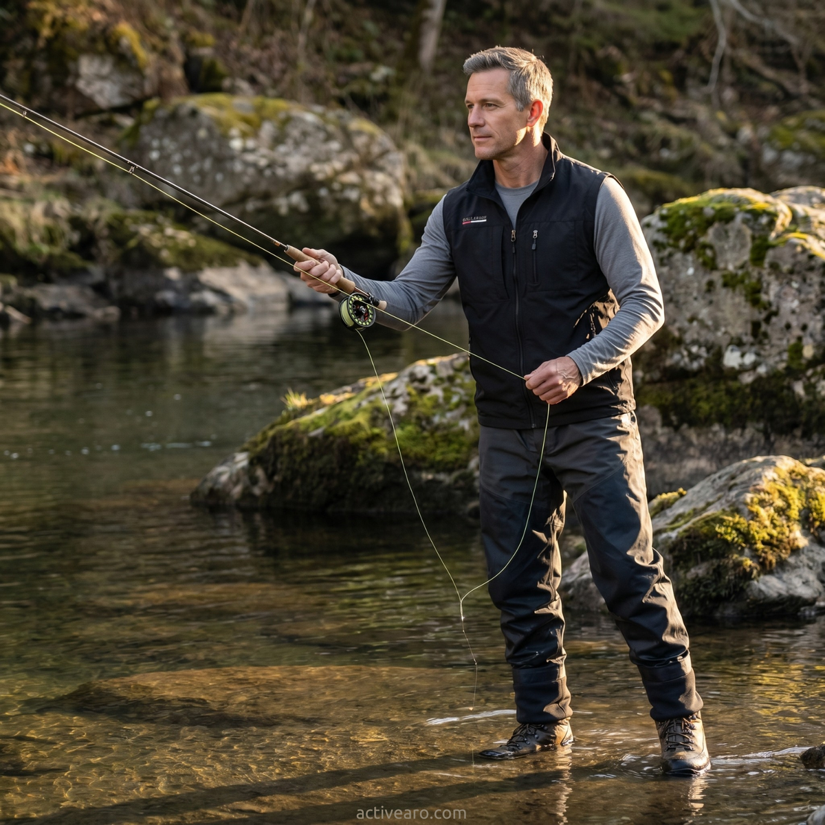 Leichte Multitaschen-Outdoor-Weste – schnelltrocknend, aktiv