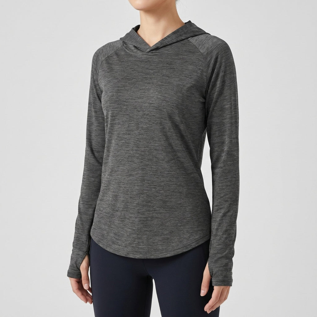 Damen Sonnenhoodie mittelschwer – UPF 50+ UV-Schutzoberteil mit Kapuze