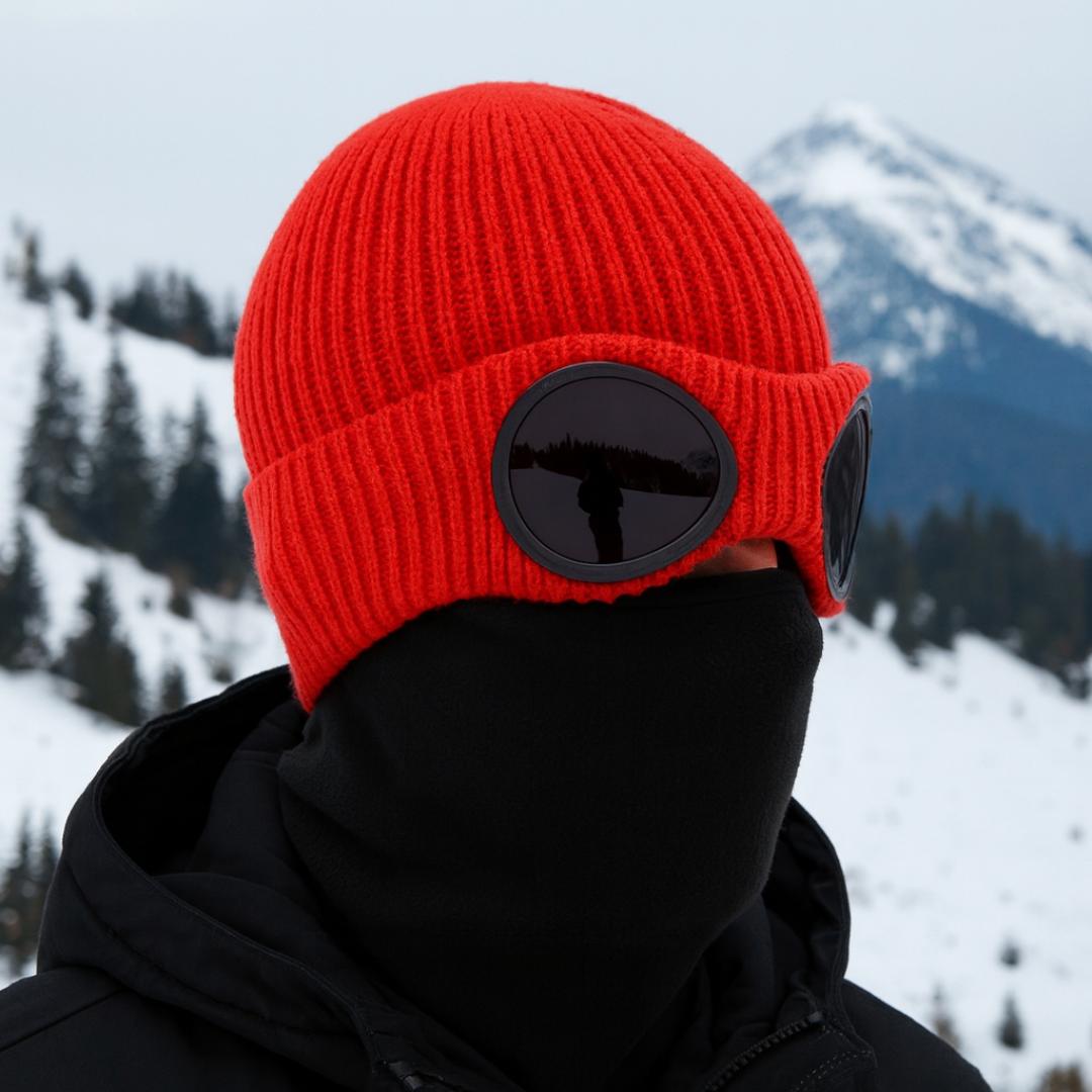 Strickmütze mit integrierter Brille – FrostSicht Unisex