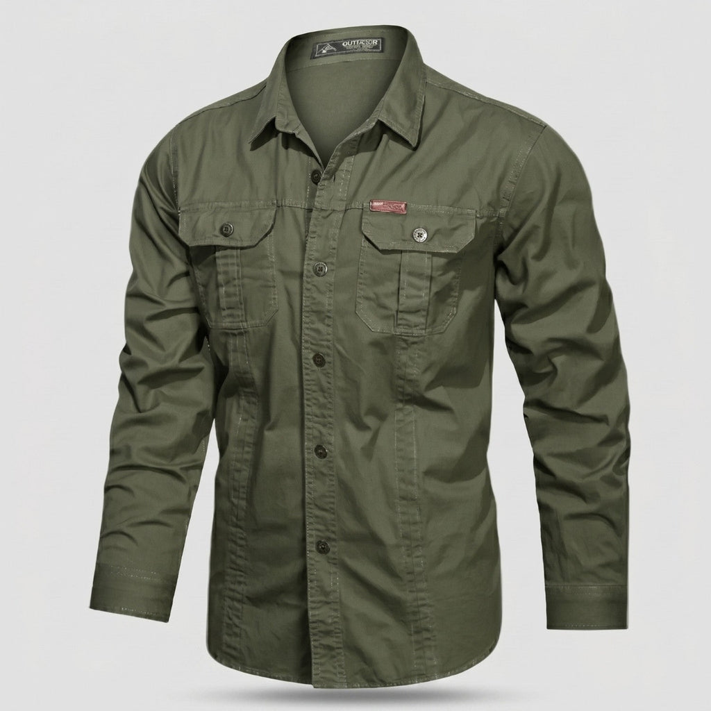 Leichtes langärmliges Outdoor-Hemd – strapazierfähige Baumwolle