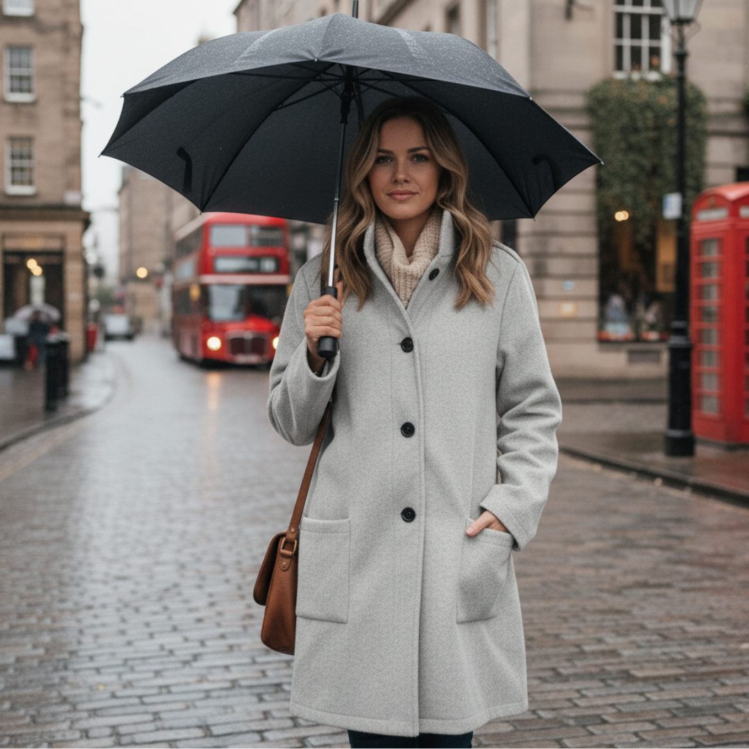 Eleganter Wintermantel Damen lang & warm im Woll-Look – Nordura Coat