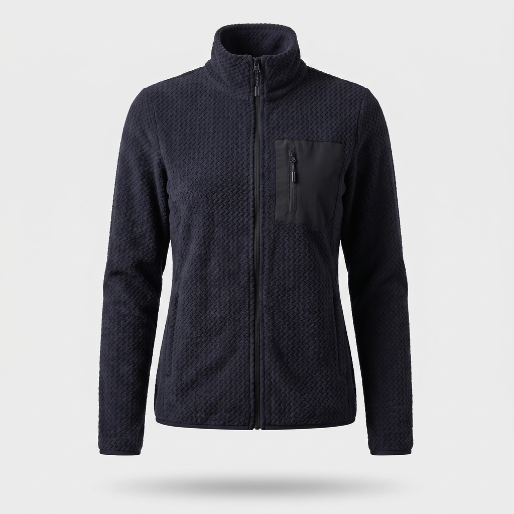 Damen Fleecejacke – durchgehender Reißverschluss zum Wandern