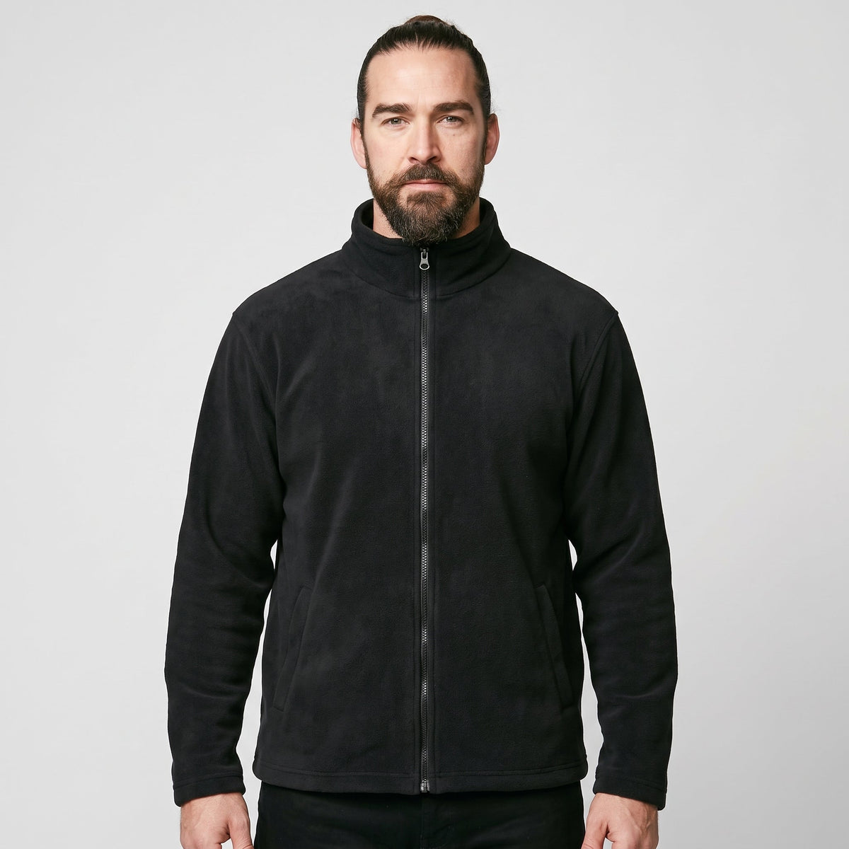 Herren Fleecejacke mit durchgehendem Reißverschluss – entspannte Passform