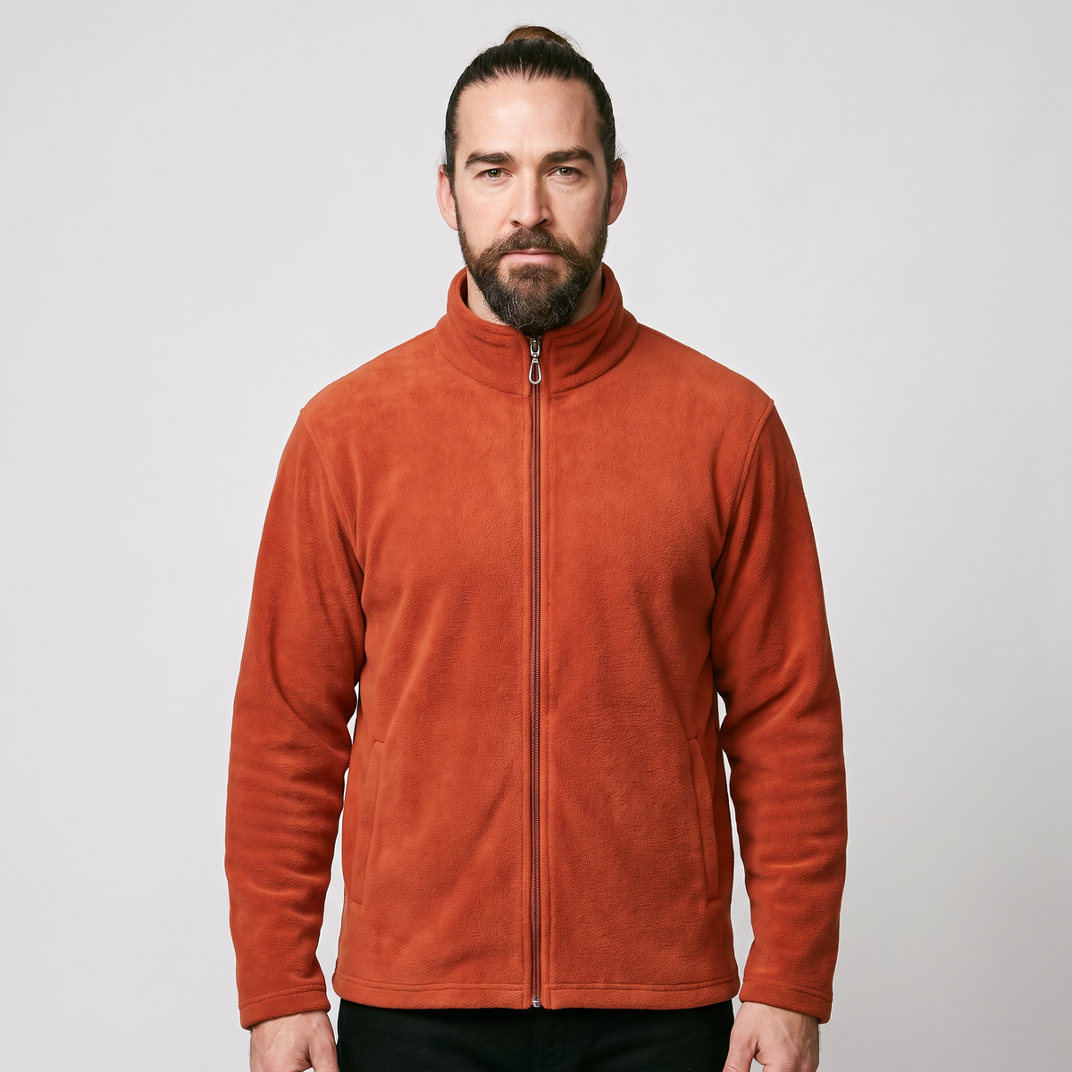 Herren Fleecejacke mit durchgehendem Reißverschluss – entspannte Passform