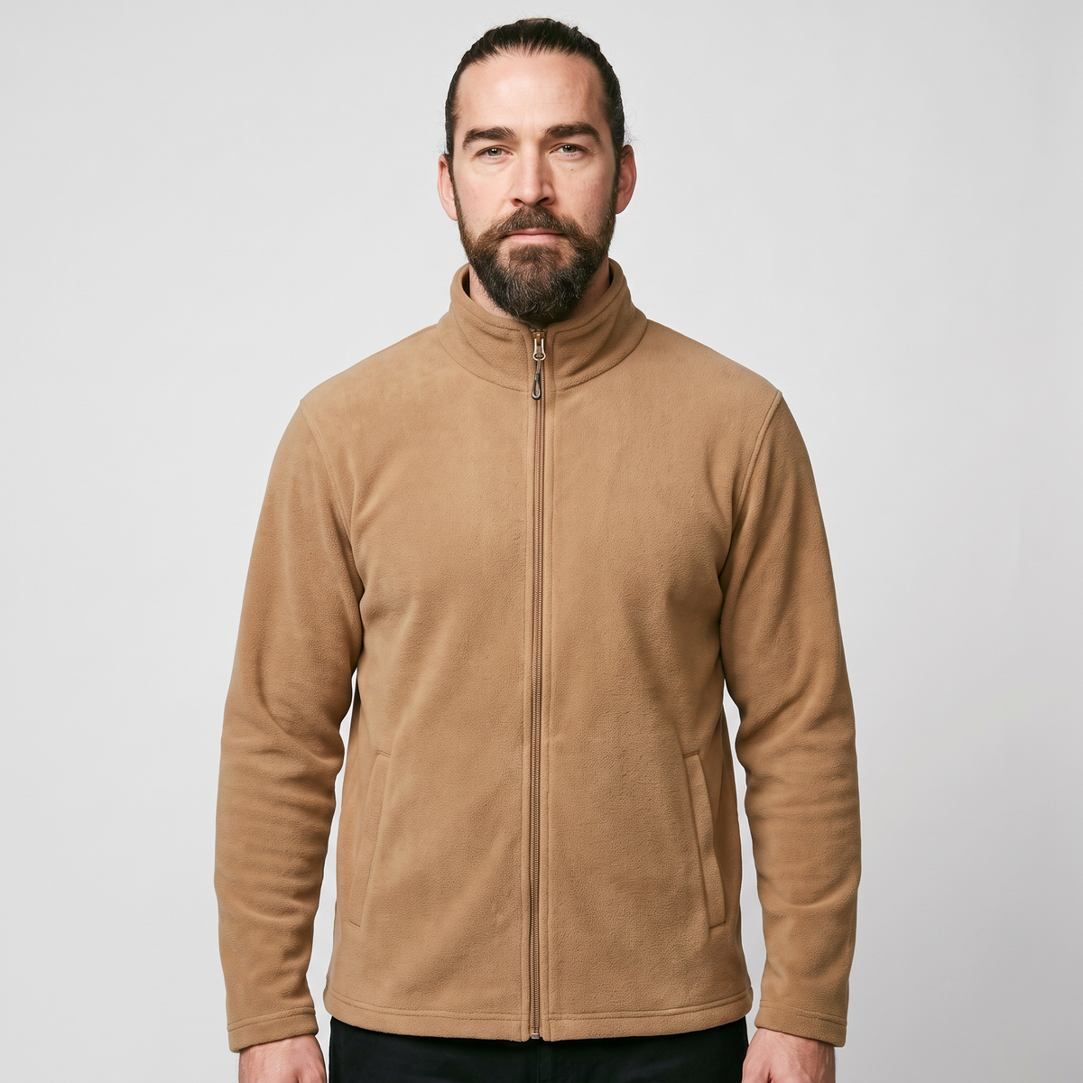 Herren Fleecejacke mit durchgehendem Reißverschluss – entspannte Passform