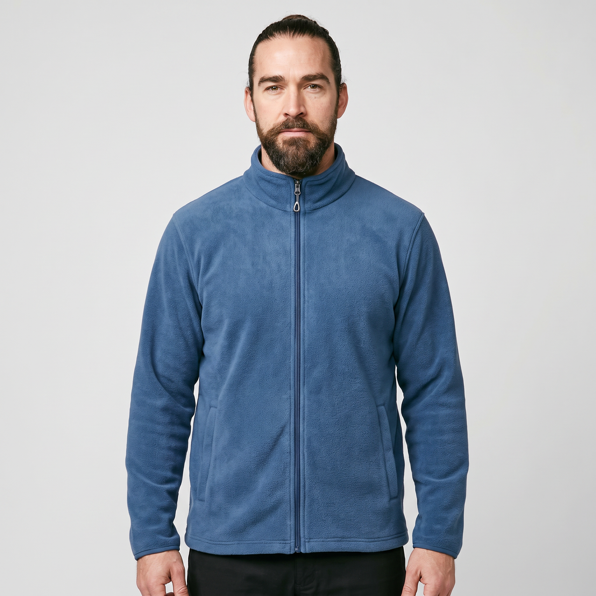 Herren Fleecejacke mit durchgehendem Reißverschluss – entspannte Passform