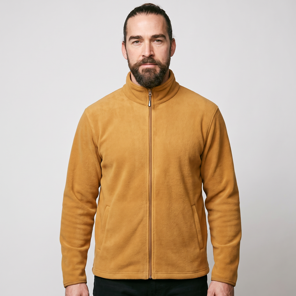Herren Fleecejacke mit durchgehendem Reißverschluss – entspannte Passform