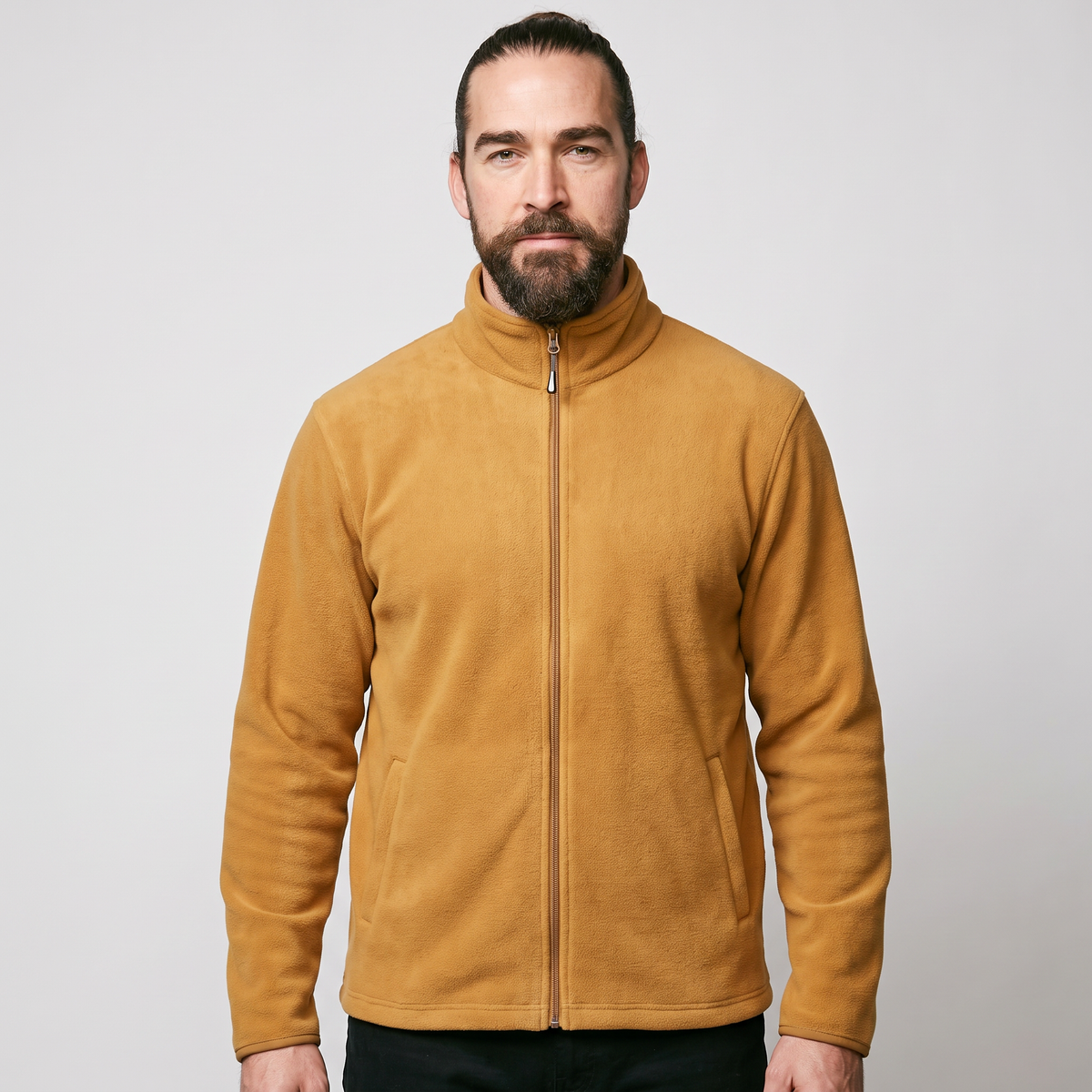Herren Fleecejacke mit durchgehendem Reißverschluss – entspannte Passform