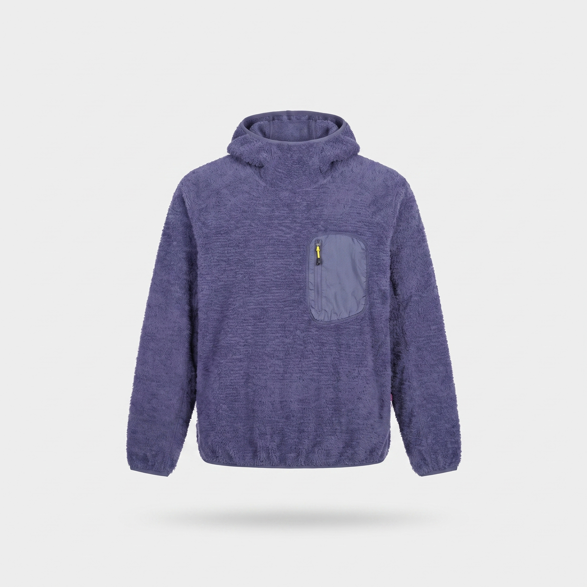 Fleece-Hoodie – Sherpa-Pullover mit Kapuze und Reißverschlusstasche