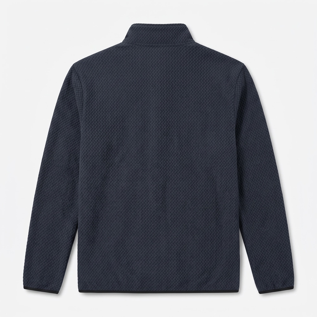Herren Quarter-Zip-Pullover – strukturierter Fleece-Midlayer mit Brusttasche