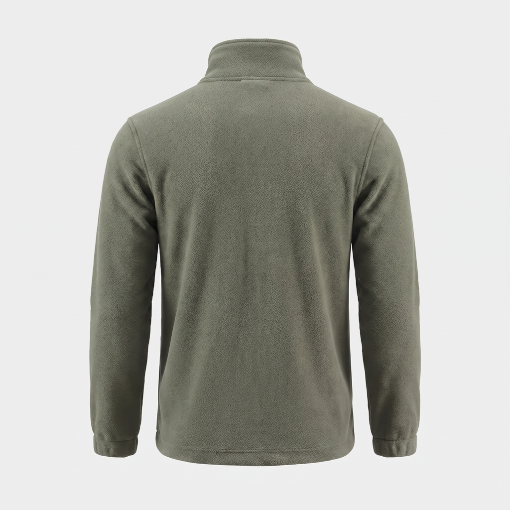 Herren Camo-Fleecejacke – durchgehender Reißverschluss, Stehkragen