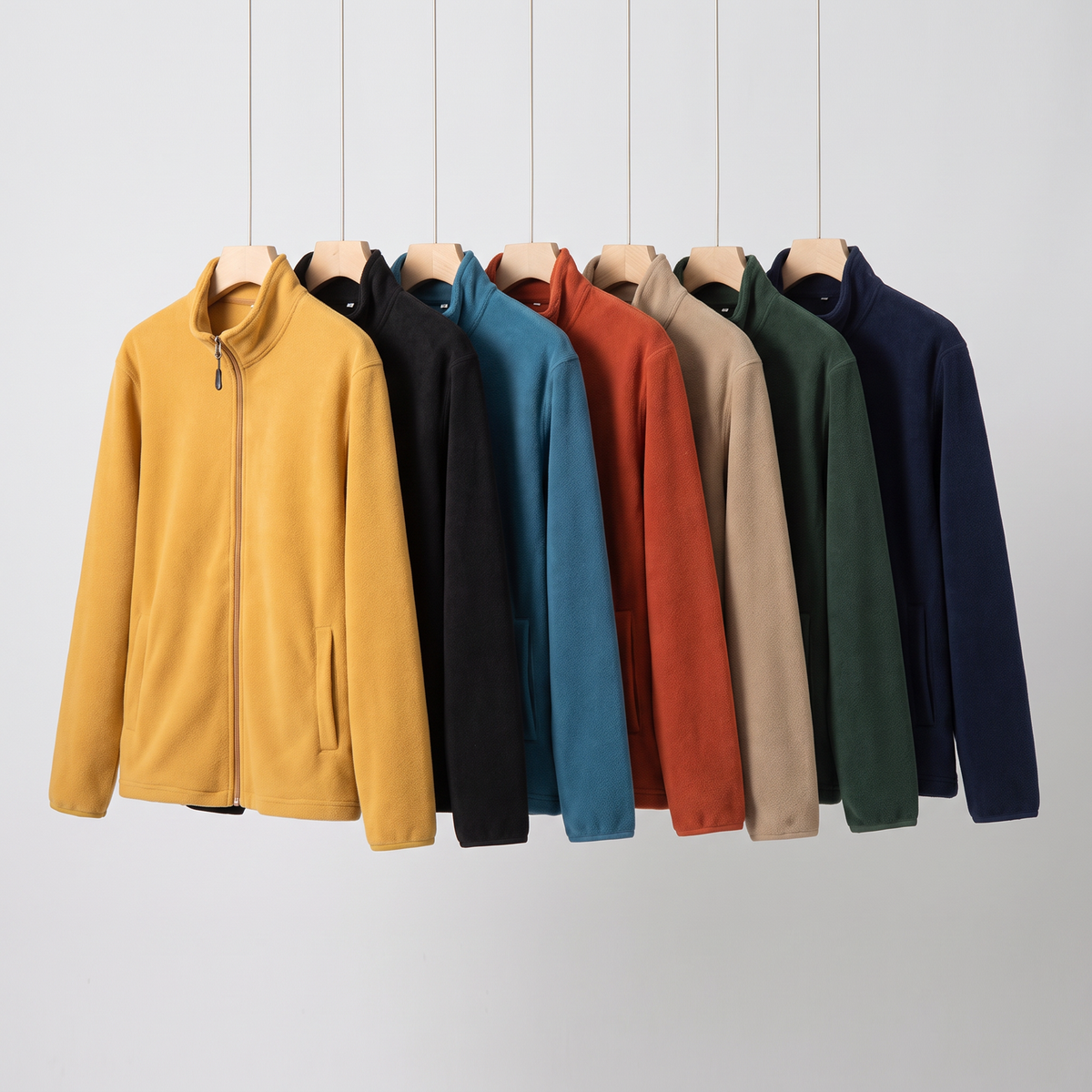 Herren Fleecejacke mit durchgehendem Reißverschluss – entspannte Passform