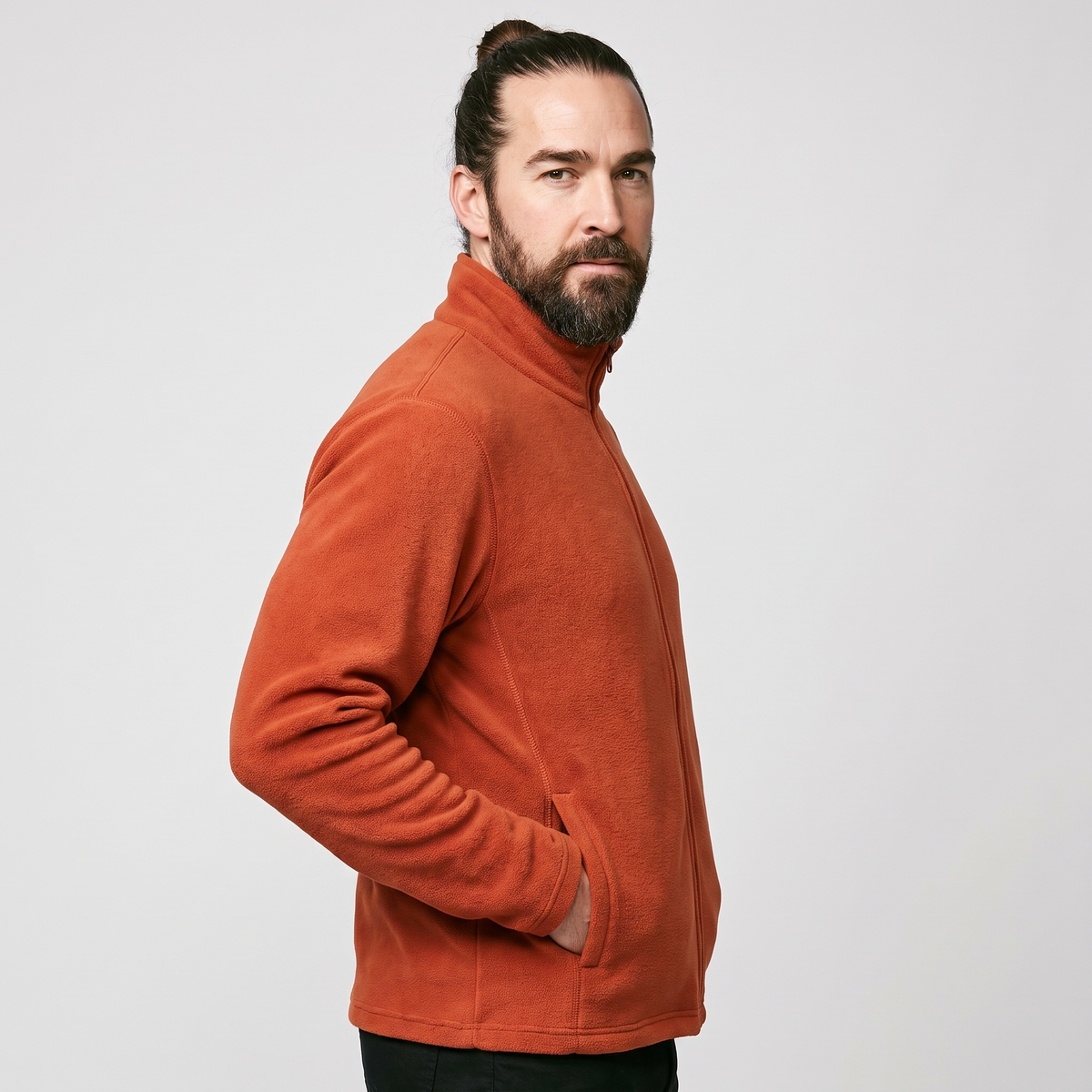 Herren Fleecejacke mit durchgehendem Reißverschluss – entspannte Passform