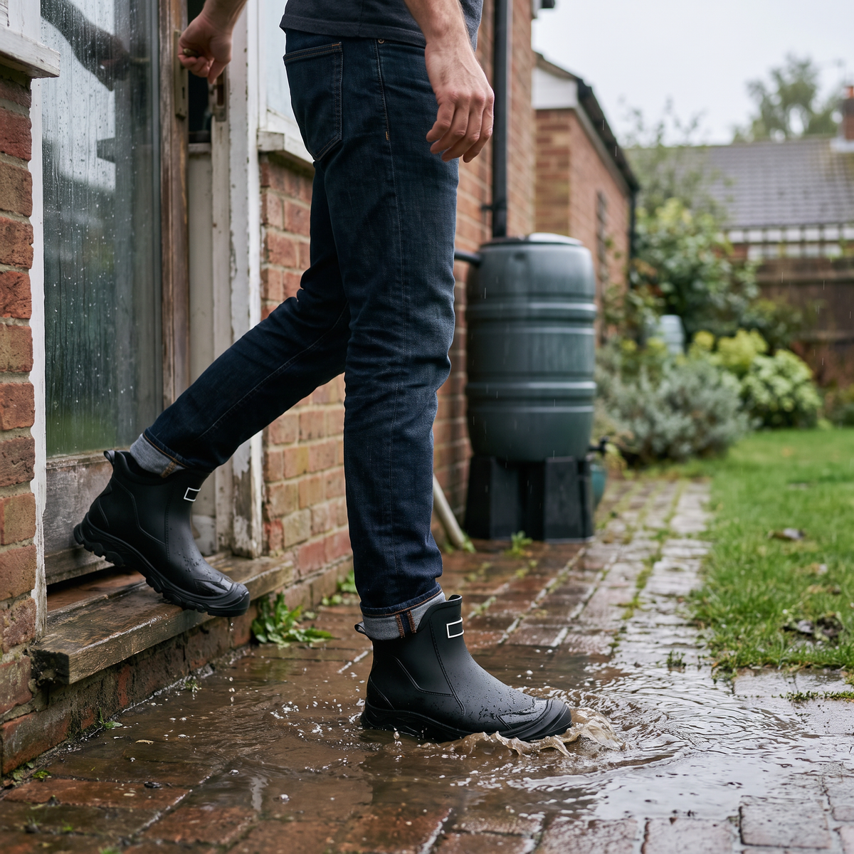 Knöchelhohe Gummistiefel – kurze wasserdichte Wellington-Boots zum Reinschlüpfen