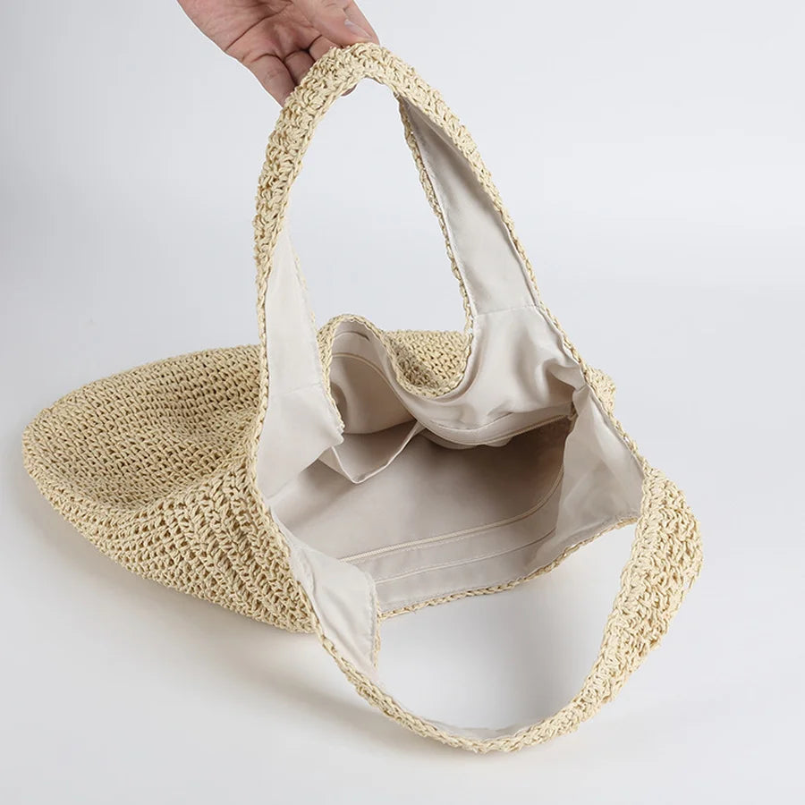 Clinbands | Marlene Elegante Stroh-Strandtasche