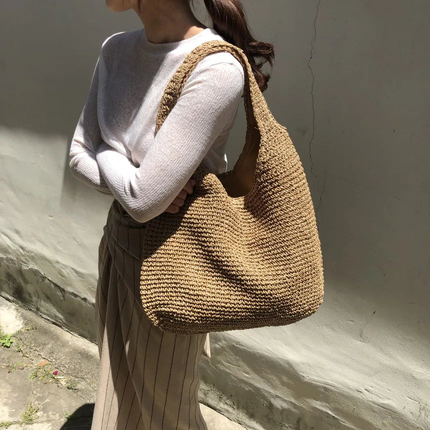 Clinbands | Marlene Elegante Stroh-Strandtasche