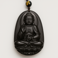 Obsidian Halskette - Buddhas Sonne