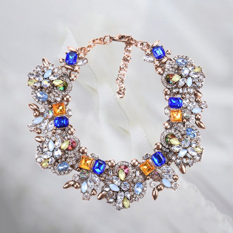 Clinbands Kristall Blumen-Halskette