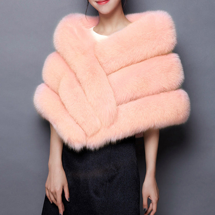 Damen Eleganter Kunstpelz-Cape Clinbands