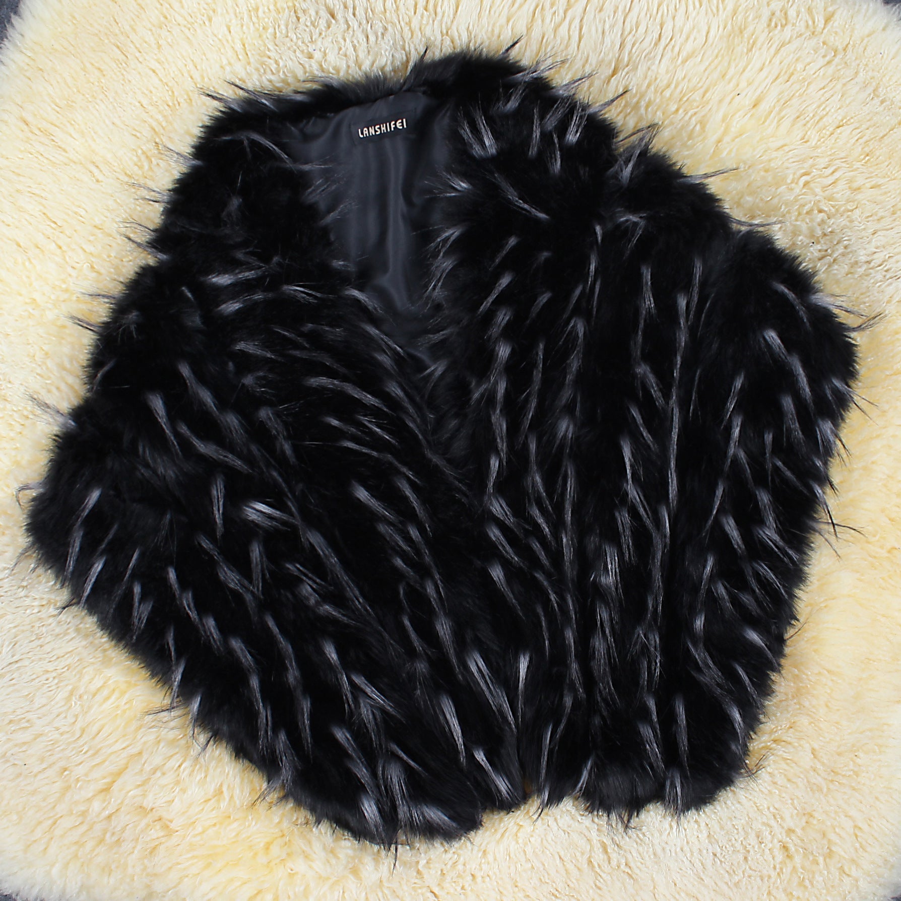 Damen Eleganter Kunstpelz-Cape Clinbands