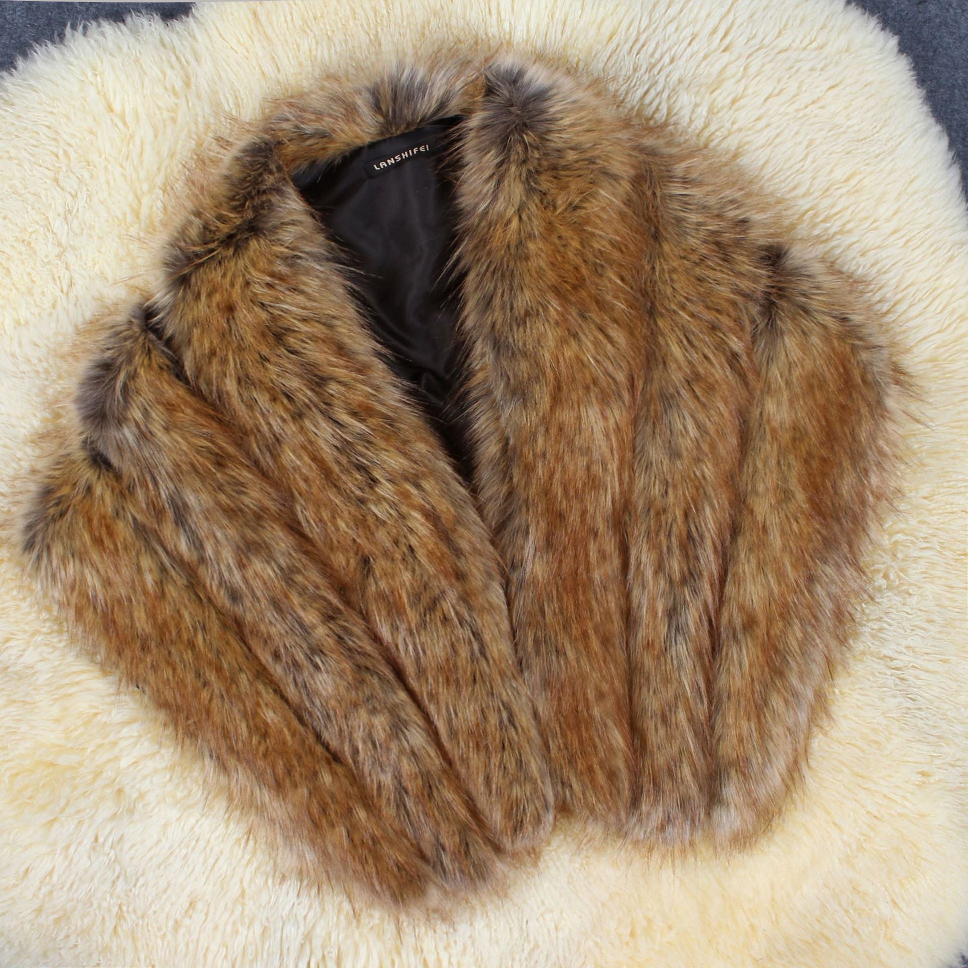 Damen Eleganter Kunstpelz-Cape Clinbands