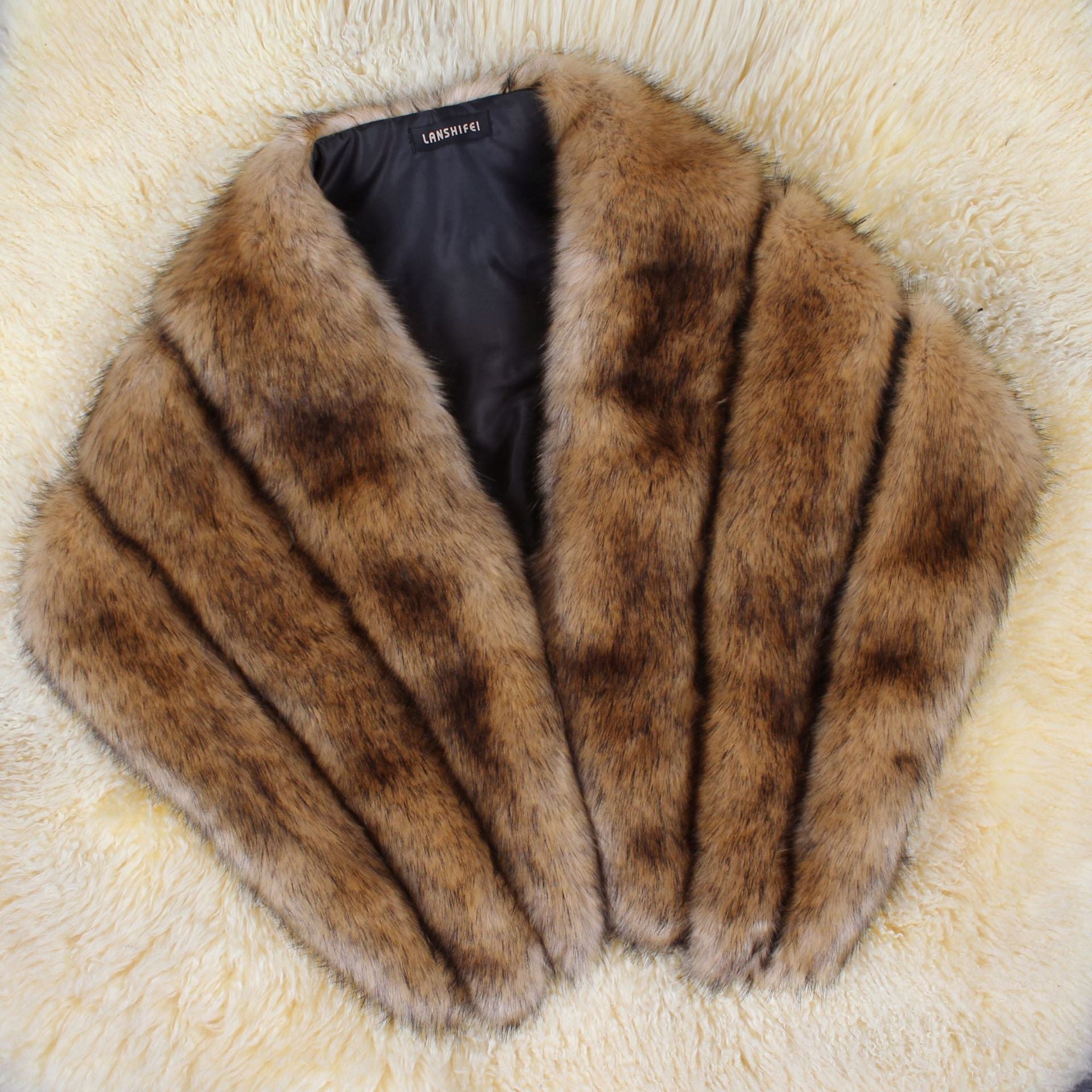Damen Eleganter Kunstpelz-Cape Clinbands