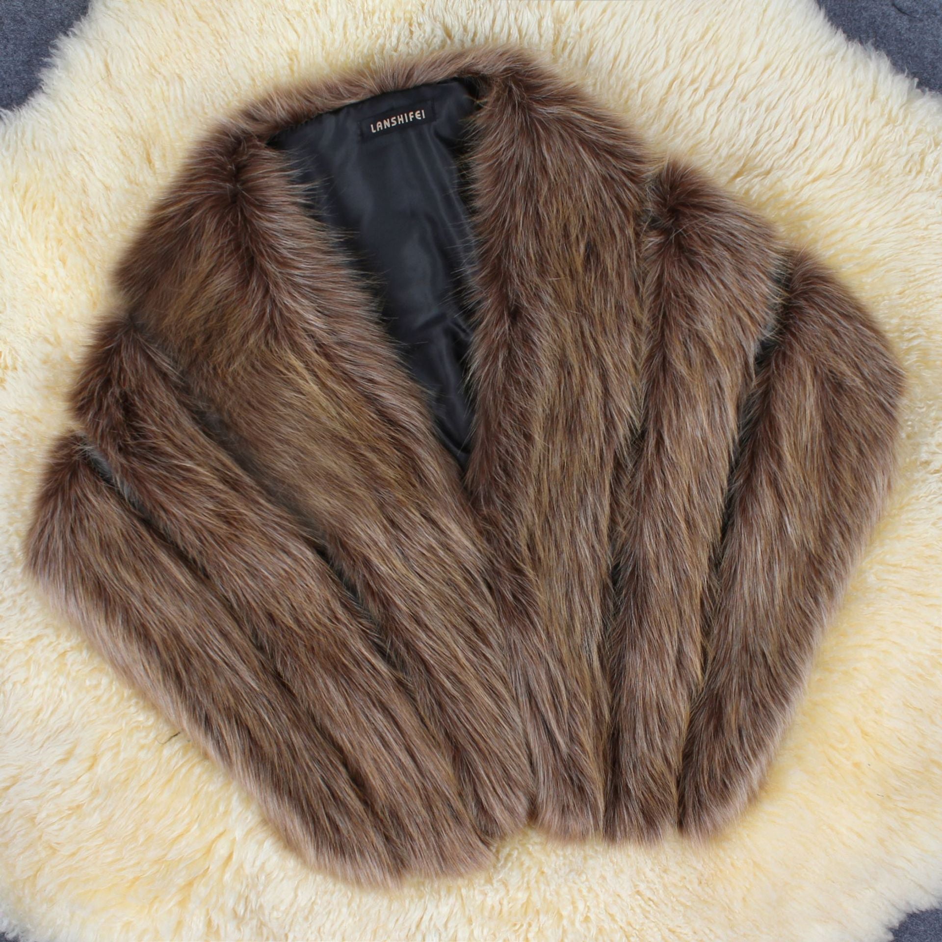 Damen Eleganter Kunstpelz-Cape Clinbands