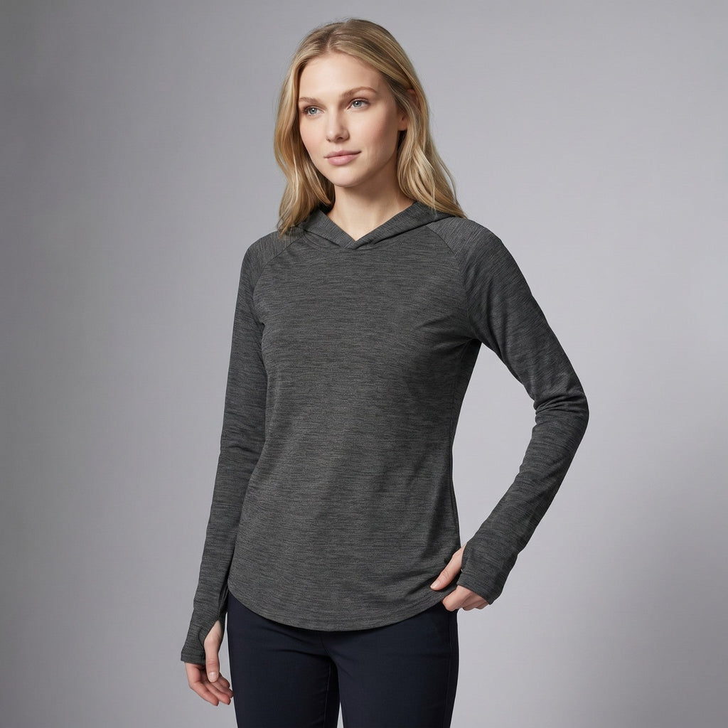 Damen Sonnenhoodie mittelschwer – UPF 50+ UV-Schutzoberteil mit Kapuze