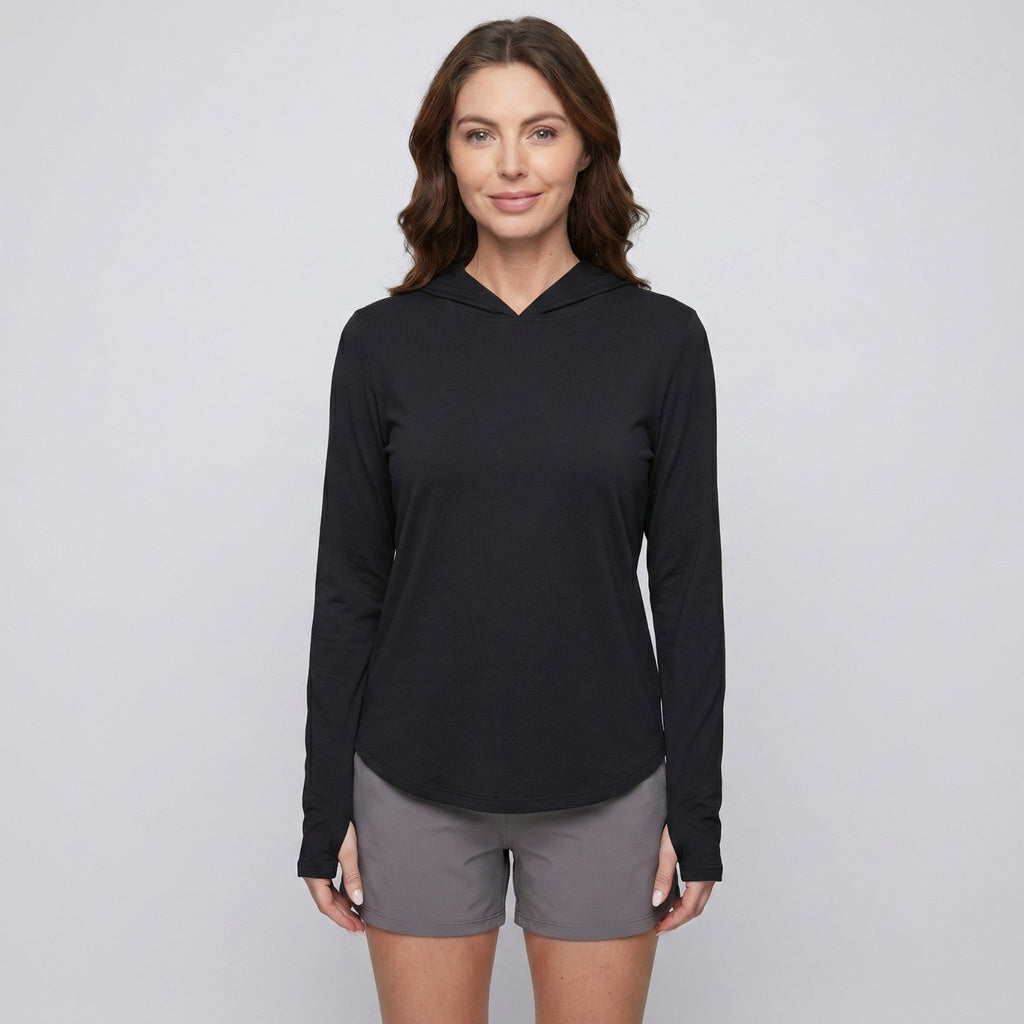 Damen Sonnenhoodie leicht – UPF 50+ UV-Schutzoberteil mit Kapuze