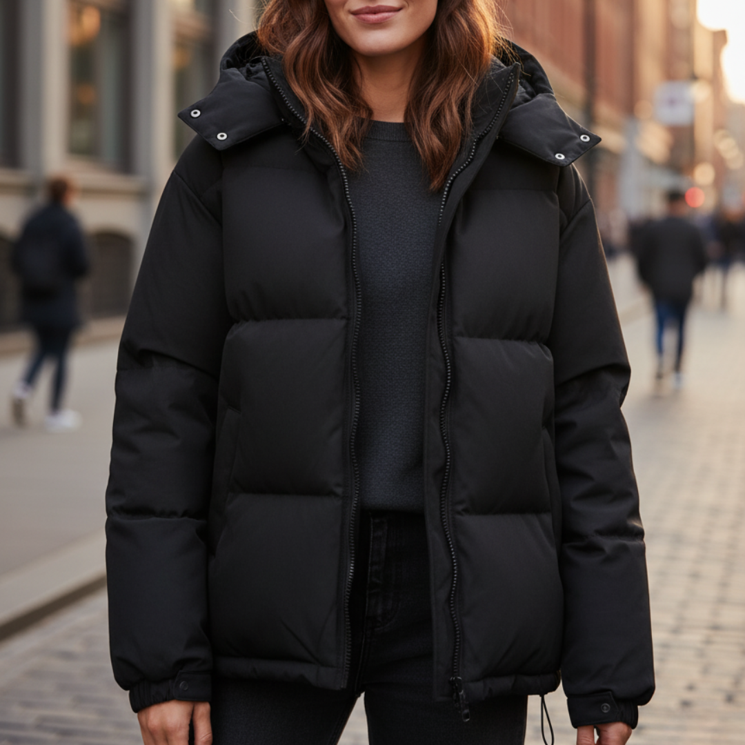 Damen Steppjacke wasserabweisend & leicht | Wintermantel mit Kapuze – Nordlys Puffer