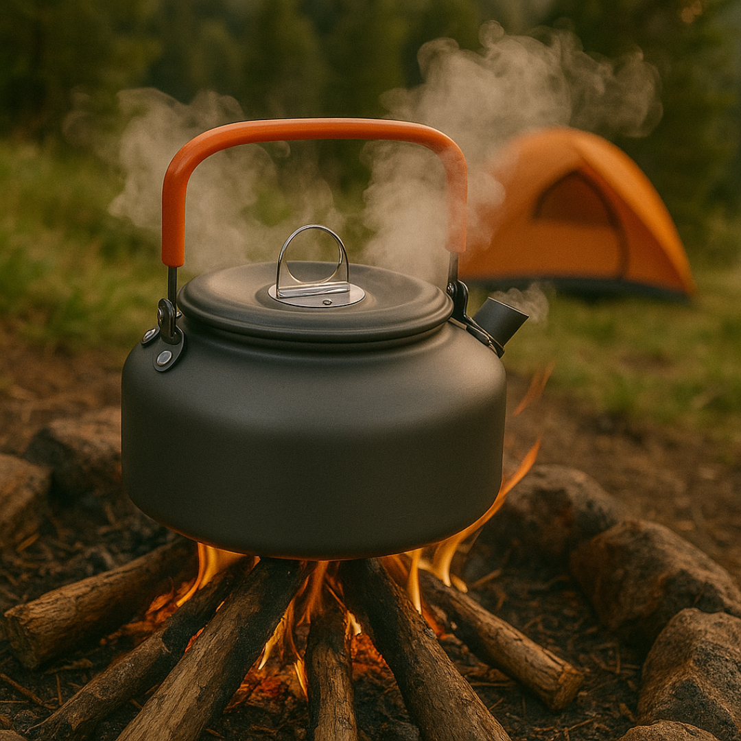 Kochgeschirr Set mit Kessel für Camping & Trekking – KocherSet Plus