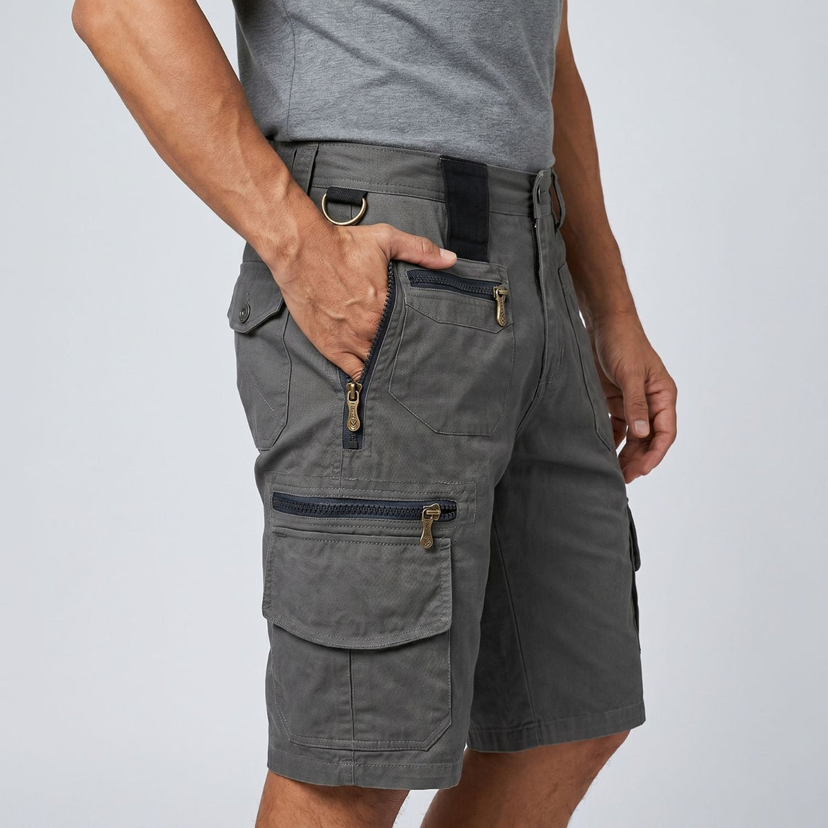 Herren Outdoor-Cargoshorts 10 Taschen – Baumwolle, zum Wandern und Angeln