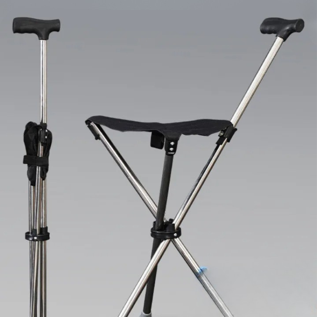 clinbands | Sitaraid Klappbarer Aluminium-Gehstock mit Sitz