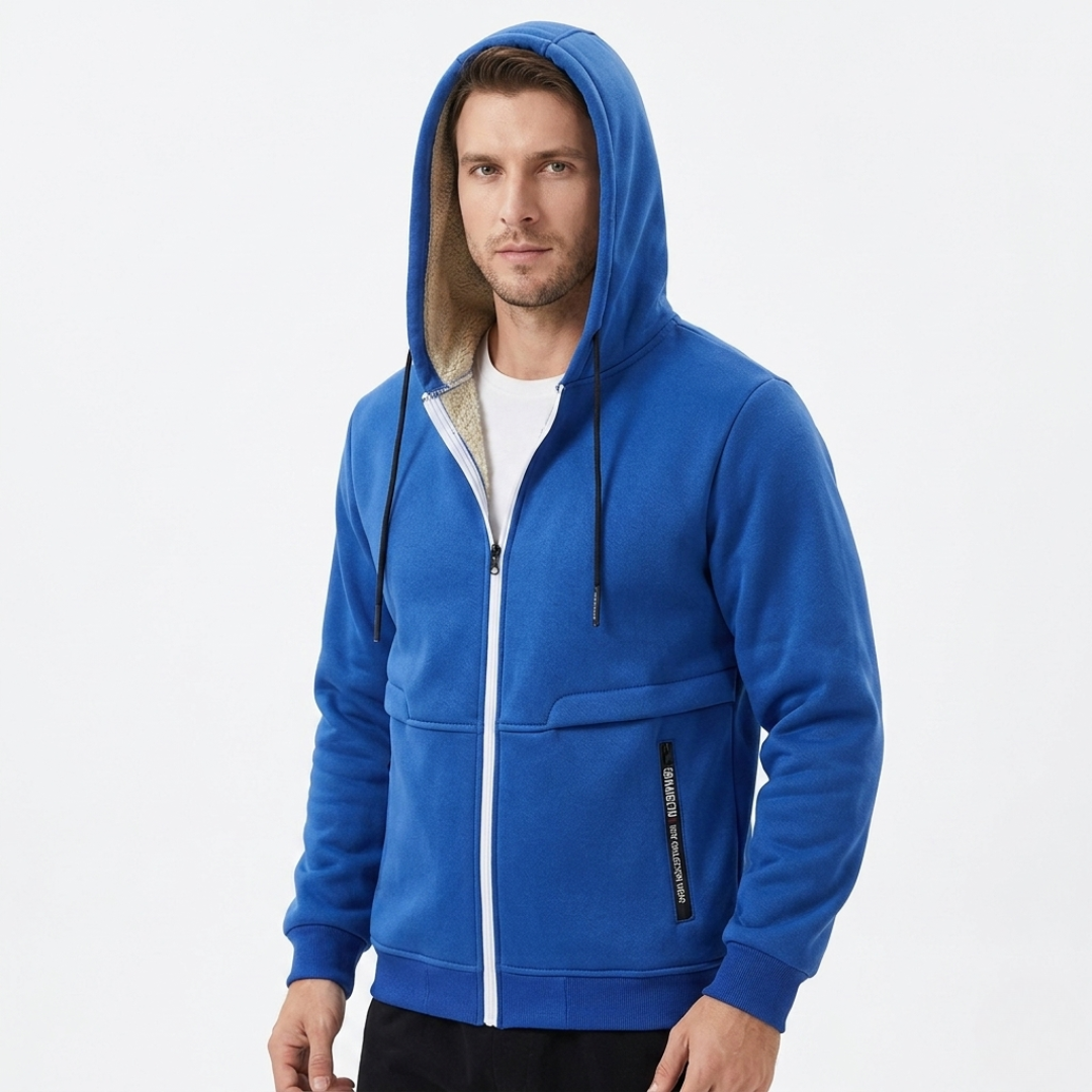 Schwere Kapuzenjacke mit Reißverschluss