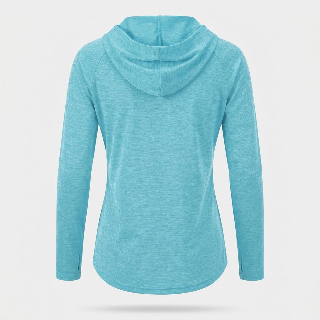 Damen Sonnenhoodie mittelschwer – UPF 50+ UV-Schutzoberteil mit Kapuze