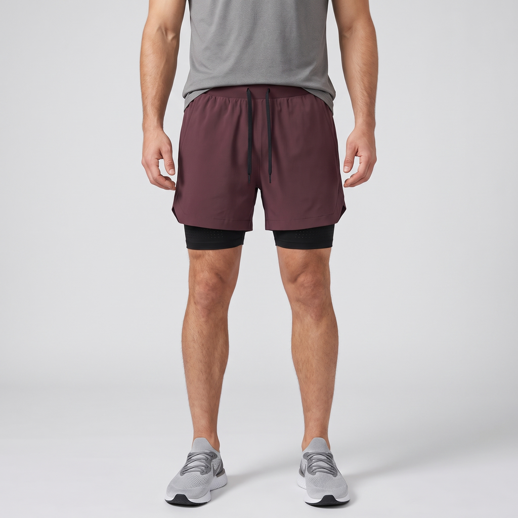 Herren Laufshorts 2-in-1 – mit Innenslip, Handytasche und Reißverschluss
